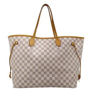 Authentic Louis Vuitton Damier Azur Coated Canvas Neverfull GM Tote Bag w/COA